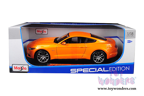 Maisto - Ford Mustang Hardtop (2015, 1/18 scale diecast model car, Orange) 31197OR