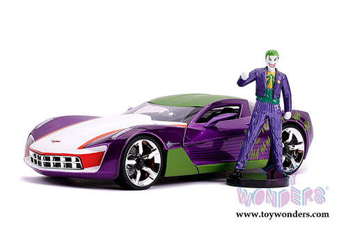 Jada Toys - DC Comics | Chevrolet® Corvette® Stingray with The Joker™ Diecast Figure (2009, 1/24, diecast model toy, Purple/Green) 31199/4