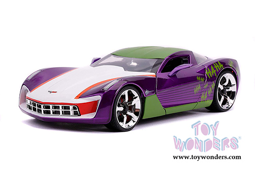 Jada Toys - DC Comics | Chevrolet® Corvette® Stingray with The Joker™ Diecast Figure (2009, 1/24, diecast model toy, Purple/Green) 31199/4