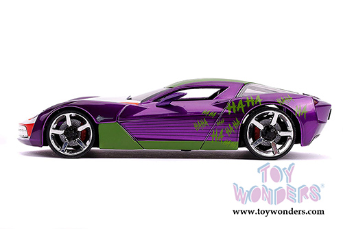 Jada Toys - DC Comics | Chevrolet® Corvette® Stingray with The Joker™ Diecast Figure (2009, 1/24, diecast model toy, Purple/Green) 31199/4