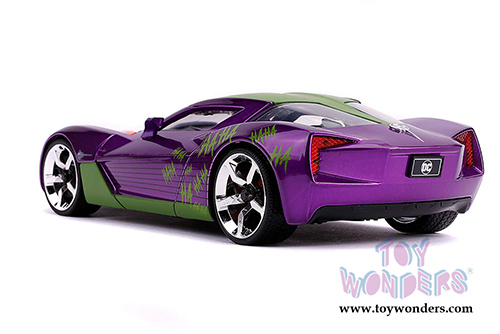 Jada Toys - DC Comics | Chevrolet® Corvette® Stingray with The Joker™ Diecast Figure (2009, 1/24, diecast model toy, Purple/Green) 31199/4