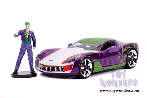 Jada Toys - DC Comics | Chevrolet® Corvette® Stingray with The Joker™ Diecast Figure (2009, 1/24, diecast model toy, Purple/Green) 31199/4
