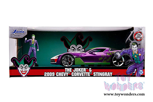 Jada Toys - DC Comics | Chevrolet® Corvette® Stingray with The Joker™ Diecast Figure (2009, 1/24, diecast model toy, Purple/Green) 31199/4