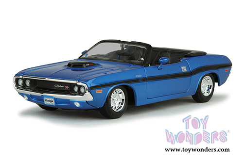 Maisto - Dodge Challenger R/T Convertible (1970, 1/24 scale diecast model car, Blue) 31264BU
