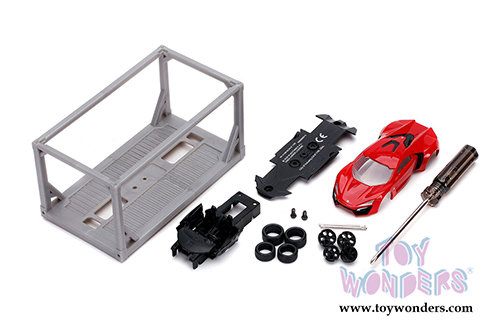 Jada Toys - Build N' Collect Model Kit | Fast & Furious Lykan Hypersport (1/55, diecast model car, Red) 31289