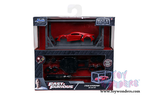 Jada Toys - Build N' Collect Model Kit | Fast & Furious Lykan Hypersport (1/55, diecast model car, Red) 31289