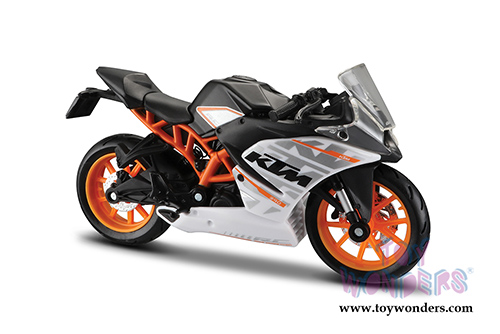Maisto Fresh Metal -  2 Wheelers | KTM RC 390 Motorcycle (1/18 scale diecast model car, Flat Black/White) 31300/390