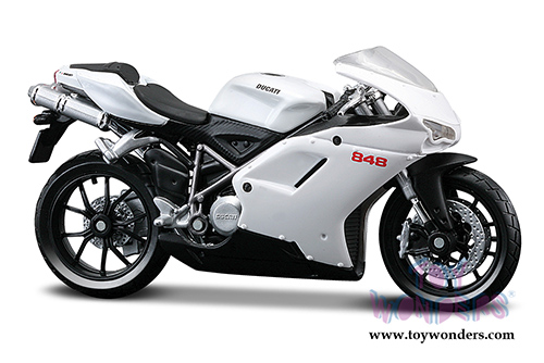 Maisto Fresh Metal -  2 Wheelers | Ducati 848 Motorcycle (1/18 scale diecast model car, White) 31300/848