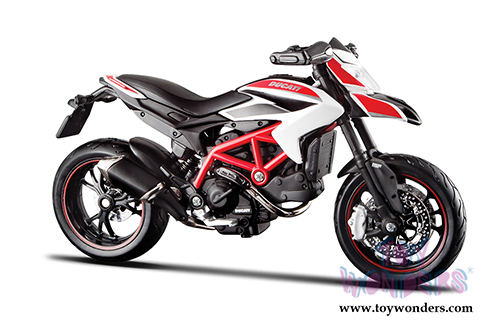Maisto Fresh Metal -  2 Wheelers | Ducati Hypermotard SP Motorcycle (1/18 scale diecast model car, Black/White) 31300/HYP