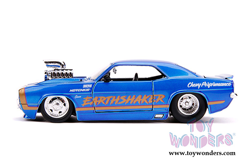 Jada Toys - Metals Die Cast | Big Time Muscle Chevrolet&reg; Camaro&reg; with engine Blower (1969, 1/24 scale diecast model car, Candy Blue/Gold) 31323/4