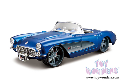 Maisto All Stars - Chevrolet Corvette Convertible (1957, 1/24 scale diecast model car, Blue) 31323BU