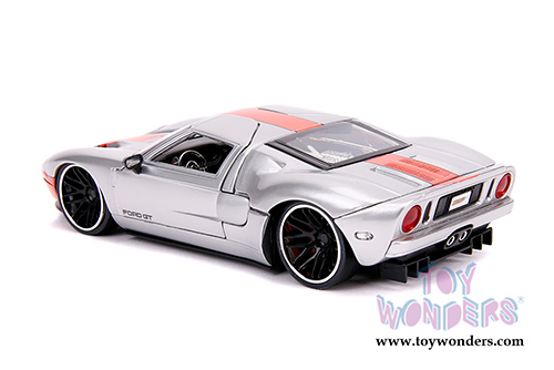 Jada Toys - Metals Die Cast | Bigtime Muscle Ford GT Hardtop (2005, 1/24 scale diecast model car, Silver/Orange) 31324