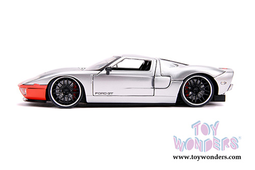 Jada Toys - Metals Die Cast | Bigtime Muscle Ford GT Hardtop (2005, 1/24 scale diecast model car, Silver/Orange) 31324