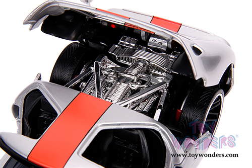 Jada Toys - Metals Die Cast | Bigtime Muscle Ford GT Hardtop (2005, 1/24 scale diecast model car, Silver/Orange) 31324