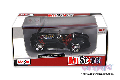 Maisto All Stars - Shelby Cobra 427 Convertible (1965, 1/24 scale diecast model car, Black) 31325BK
