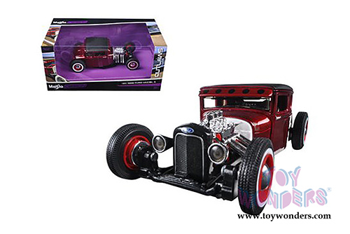 Maisto Design - Outlaws | Ford Model A Hard Top (1929, 1/24 scale diecast model car, Candy Red) 31354R