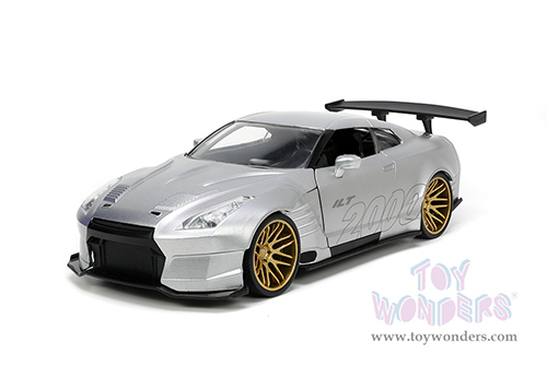 Jada Toys - I Love The 2000's | Nissan GT-R (R35) Ben Sopra (2009, 1/24 scale diecast model car, Candy Silver) 31377