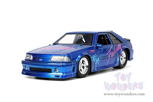 Jada Toys - I Love The 80's | Ford Mustang GT (1989, 1/24 scale diecast model car, Candy Blue) 31379