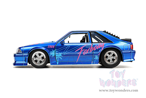 Jada Toys - I Love The 80's | Ford Mustang GT (1989, 1/24 scale diecast model car, Candy Blue) 31379