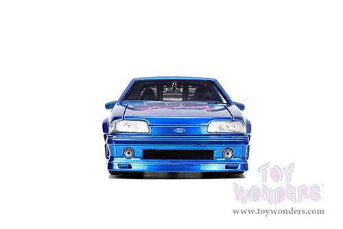 Jada Toys - I Love The 80's | Ford Mustang GT (1989, 1/24 scale diecast model car, Candy Blue) 31379