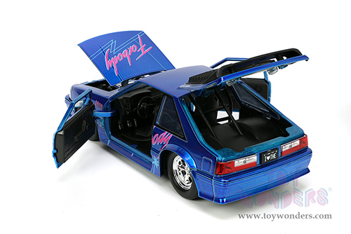 Jada Toys - I Love The 80's | Ford Mustang GT (1989, 1/24 scale diecast model car, Candy Blue) 31379