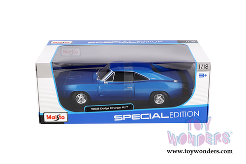 Maisto - Special Edition | Dodge Charger R/T Hardtop (1969, 1/18 scale diecast model car, Blue) 31387BU