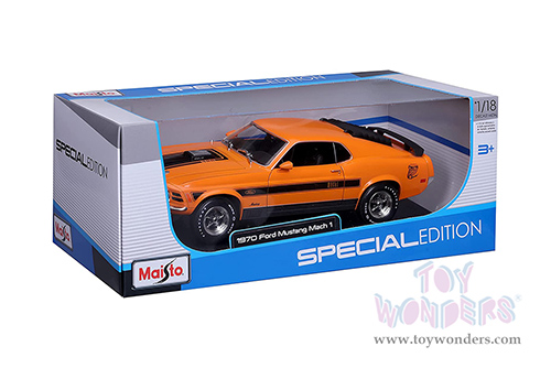Maisto Special Edition - Ford Mustang Mach 1 428 Hardtop (1970, 1/18 scale diecast model car, Orange) 31453OR
