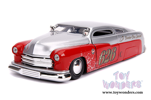 Jada Toy Bigtime Muscle - Mercury Custom #626 Bomber Bros Special Hardtop (1951, 1/24, diecast model car, Silver/Red) 31454