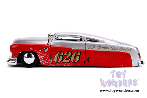 Jada Toy Bigtime Muscle - Mercury Custom #626 Bomber Bros Special Hardtop (1951, 1/24, diecast model car, Silver/Red) 31454