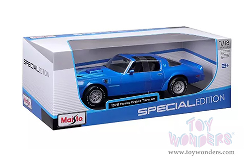  Maisto - Special Edition | Pontiac Firebird Trans Am (1978, 1/18 scale diecast model car, Blue) 31464BU