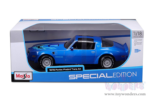  Maisto - Special Edition | Pontiac Firebird Trans Am (1978, 1/18 scale diecast model car, Blue) 31464BU