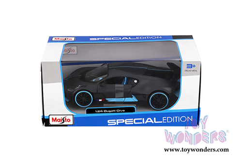 Maisto Special Edition - Bugatti DIVO Hardtop (1/24 scale diecast model car, Black with Blue accents) 31526BU