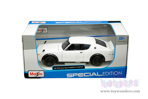 Maisto - Special Edition | Nissan Skyline 2000 GT-R KPGC110 Hardtop (1973, 1/24 scale diecast model car, White) 31528W
