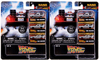 Jada Toys Nano Hollywood Rides | Back To The Future Time Machines 3-Pack (1/65, diecast model car, Gray) 31583