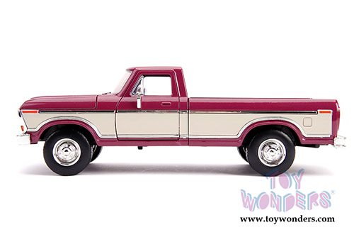 Jada Toys Just Trucks - Ford F-150 Stock Pickup (1979, 1/24 scale diecast model car, Metallic Burgundy/Cream) 31586