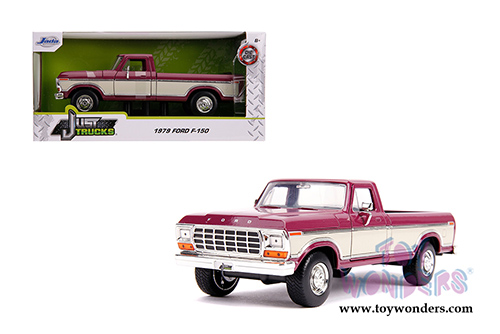 Jada Toys Just Trucks - Ford F-150 Stock Pickup (1979, 1/24 scale diecast model car, Metallic Burgundy/Cream) 31586