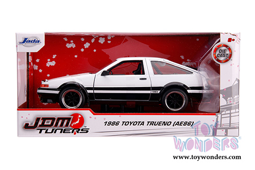 Jada Toys JDM Tuners™- Toyota Trueno AE86 Hardtop (1986, 1/24 scale diecast model car, Glossy White/Black) 31602