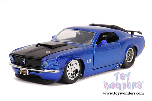 Jada Toys Bigtime Muscle - Ford Mustang Boss 429 Hardtop (1970, 1/24 scale diecast model car, Candy Blue) 31647