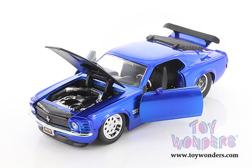 Jada Toys Bigtime Muscle - Ford Mustang Boss 429 Hardtop (1970, 1/24 scale diecast model car, Candy Blue) 31647