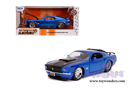 Jada Toys Bigtime Muscle - Ford Mustang Boss 429 Hardtop (1970, 1/24 scale diecast model car, Candy Blue) 31647