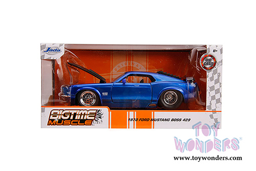 Jada Toys Bigtime Muscle - Ford Mustang Boss 429 Hardtop (1970, 1/24 scale diecast model car, Candy Blue) 31647