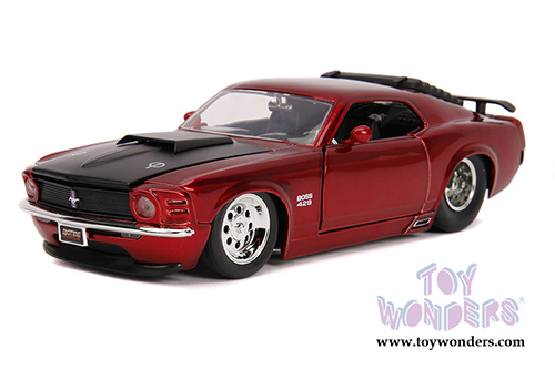Jada Toys Bigtime Muscle - Ford Mustang Boss 429 Hardtop (1970, 1/24 scale diecast model car, Candy Red) 31648