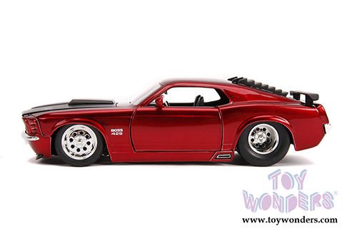Jada Toys Bigtime Muscle - Ford Mustang Boss 429 Hardtop (1970, 1/24 scale diecast model car, Candy Red) 31648