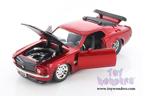 Jada Toys Bigtime Muscle - Ford Mustang Boss 429 Hardtop (1970, 1/24 scale diecast model car, Candy Red) 31648