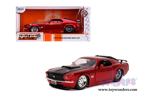 Jada Toys Bigtime Muscle - Ford Mustang Boss 429 Hardtop (1970, 1/24 scale diecast model car, Candy Red) 31648