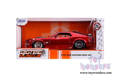 Jada Toys Bigtime Muscle - Ford Mustang Boss 429 Hardtop (1970, 1/24 scale diecast model car, Candy Red) 31648