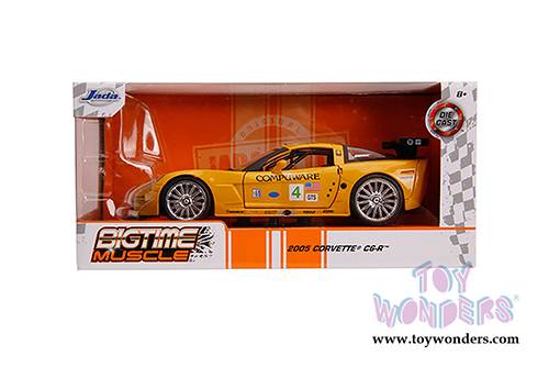 Jada Toys Bigtime Muscle - Chevrolet&reg; Corvette&reg; C6-R #4 Olivier Beretta - Oliver Gavin - Compuware (2005, 1/24 scale diecast model car, Yellow) 31650