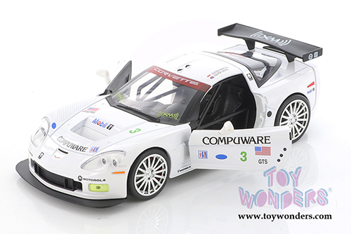 Jada Toys Bigtime Muscle - Chevrolet&reg; Corvette&reg; C6-R #3 Olivier Beretta - Oliver Gavin - Compuware (2005, 1/24 scale diecast model car, White) 31651