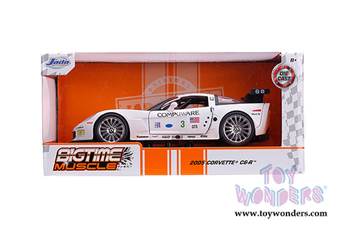 Jada Toys Bigtime Muscle - Chevrolet&reg; Corvette&reg; C6-R #3 Olivier Beretta - Oliver Gavin - Compuware (2005, 1/24 scale diecast model car, White) 31651