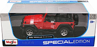 Maisto - Jeep Wrangler Rubicon (1/18 scale die cast model car, Red) 31663R